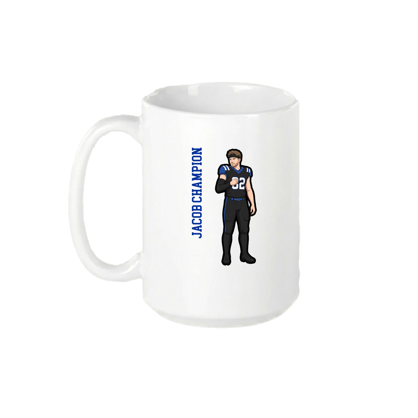 15oz Coffee Mug — Name Vertical in White