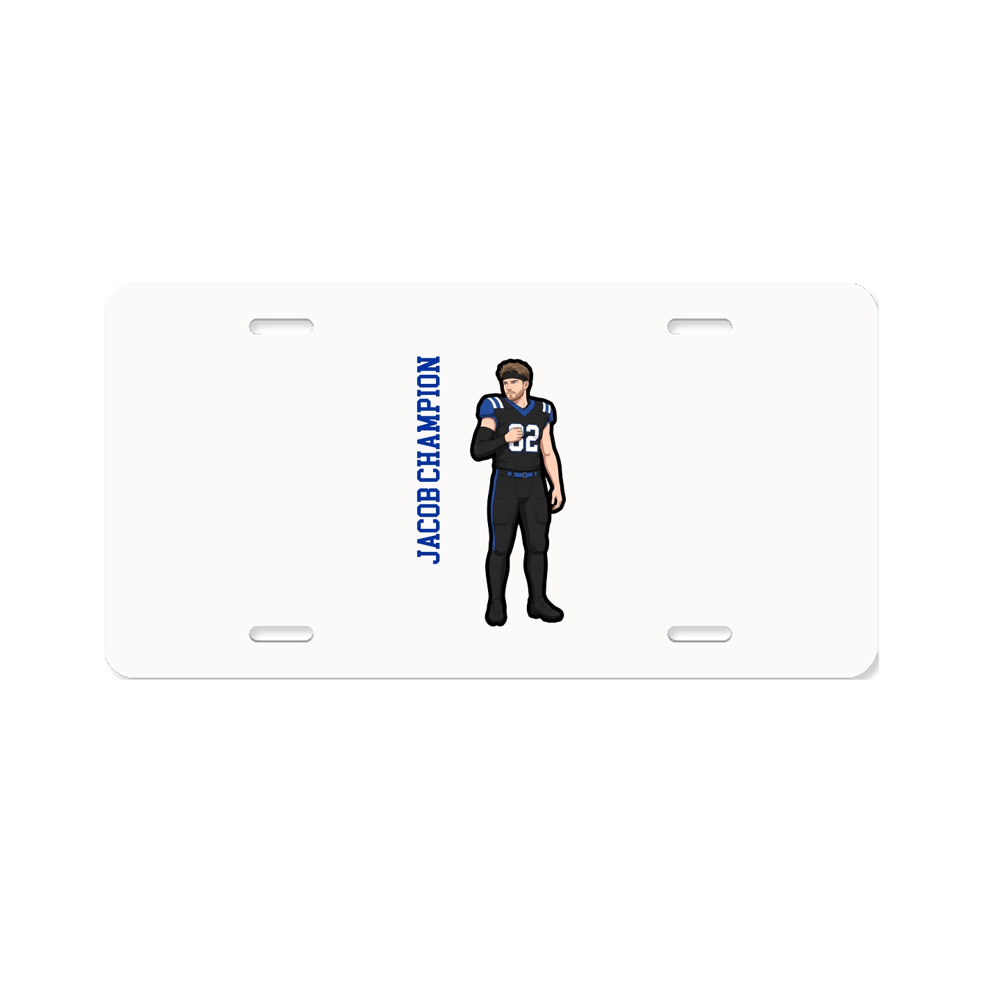 License Plate — Name Vertical in Classic