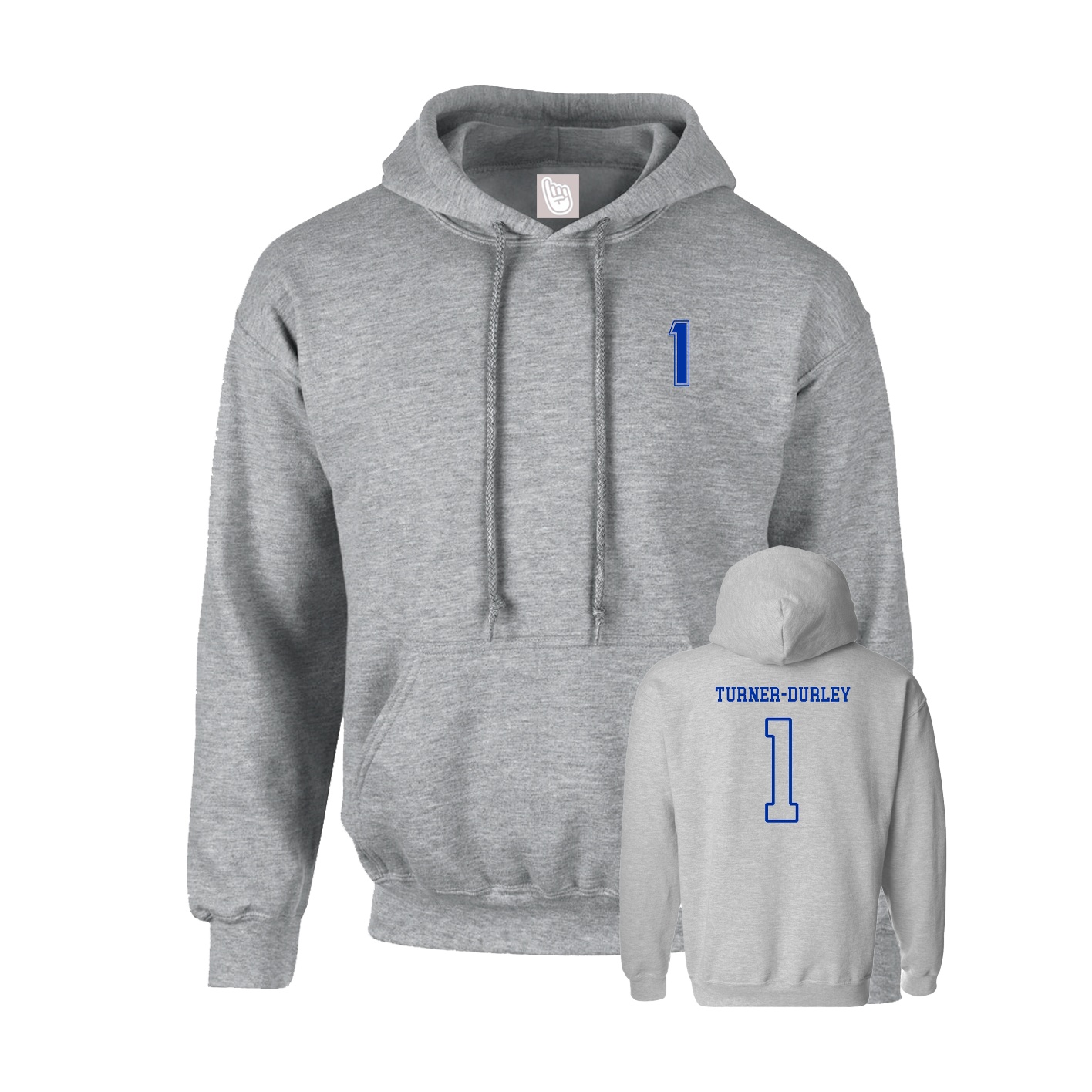 Youth Hoodie — Chest Back in Grey