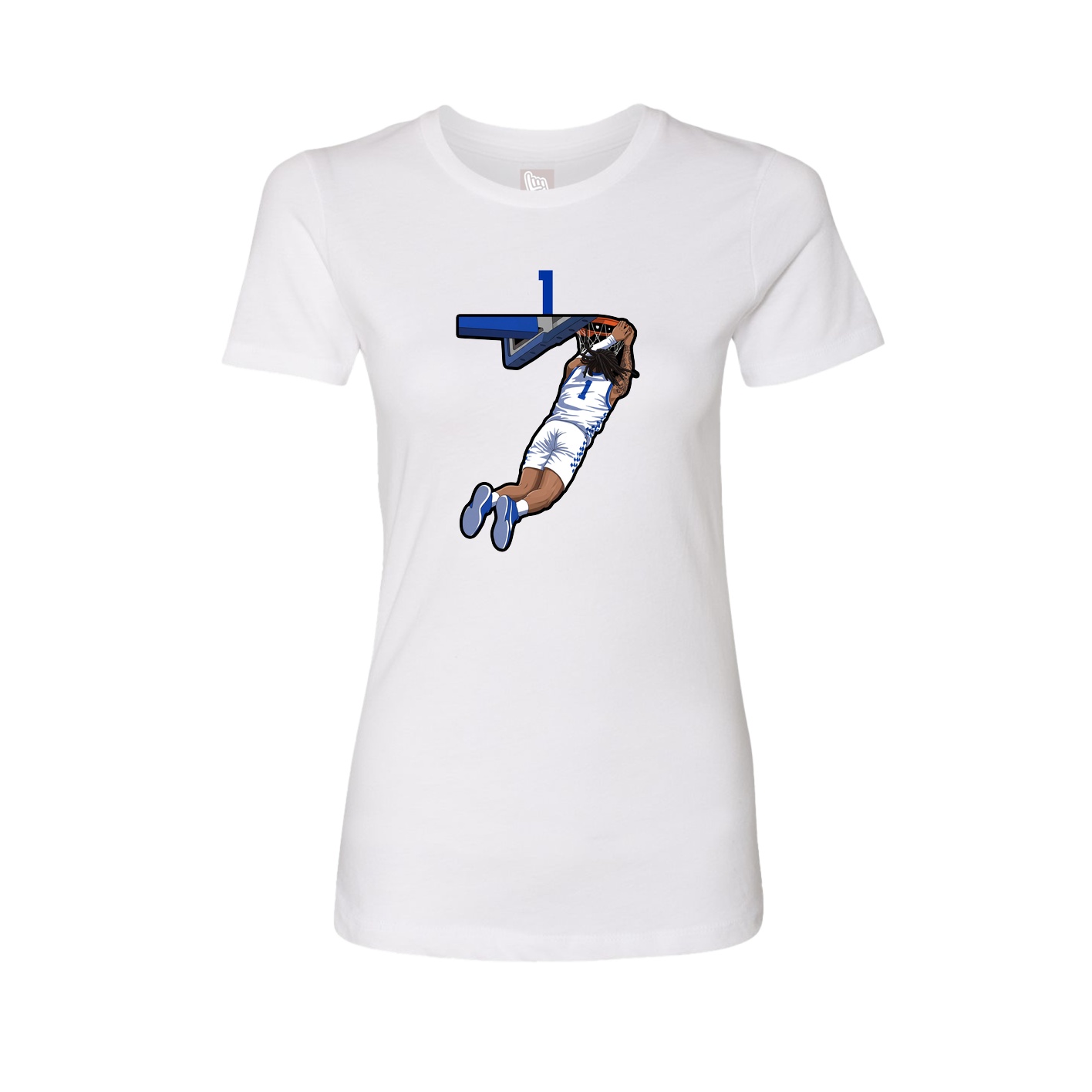 Fitted Women's Tee — Number Top in White