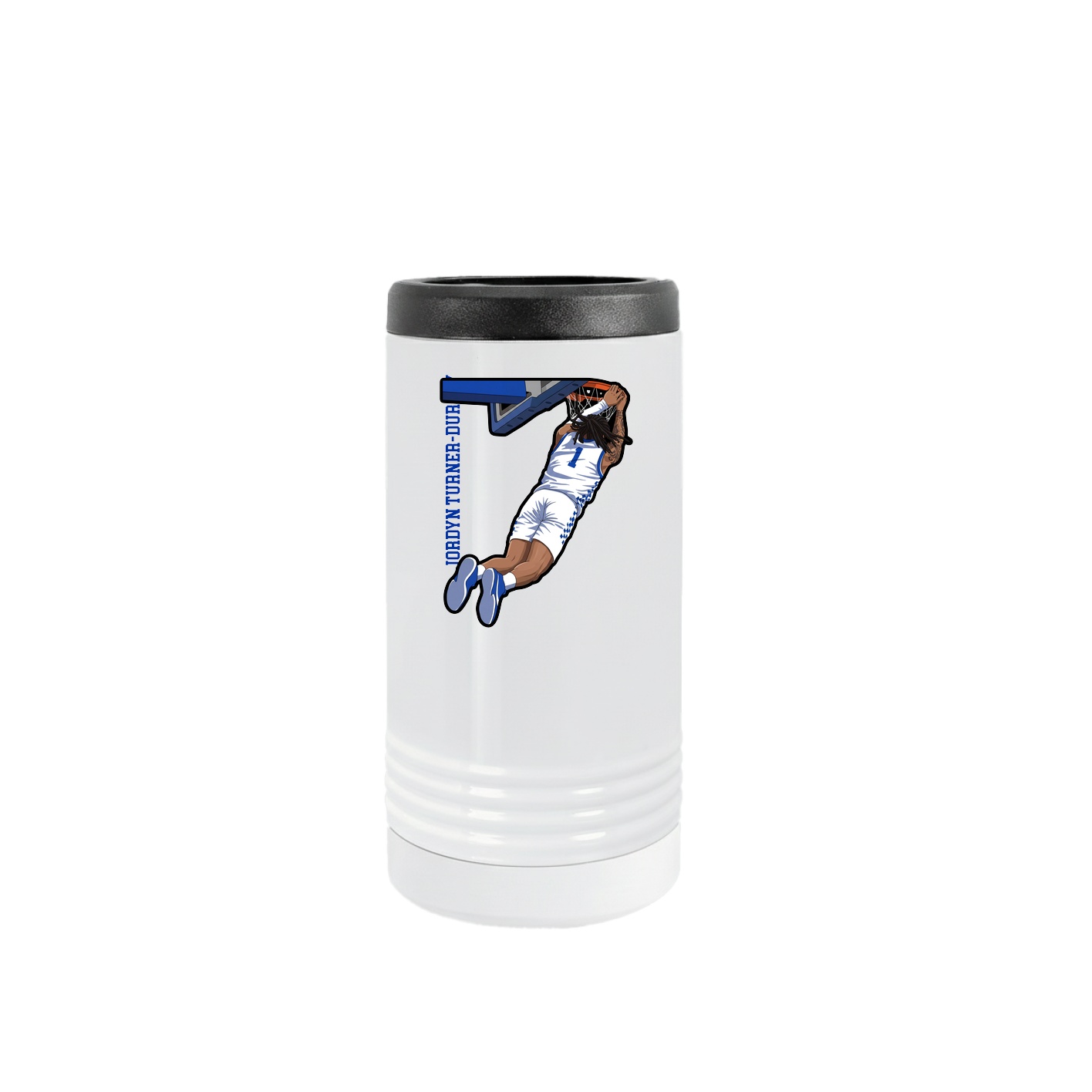 Slim Beverage Holder — Name Vertical in White