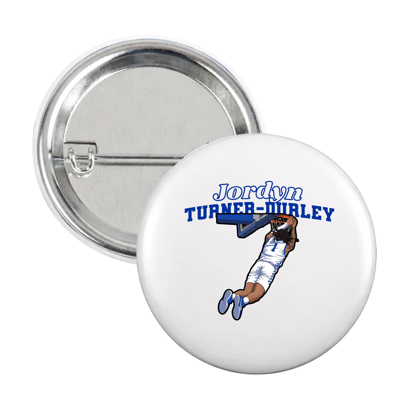 Game Day Button — Name Arch in White