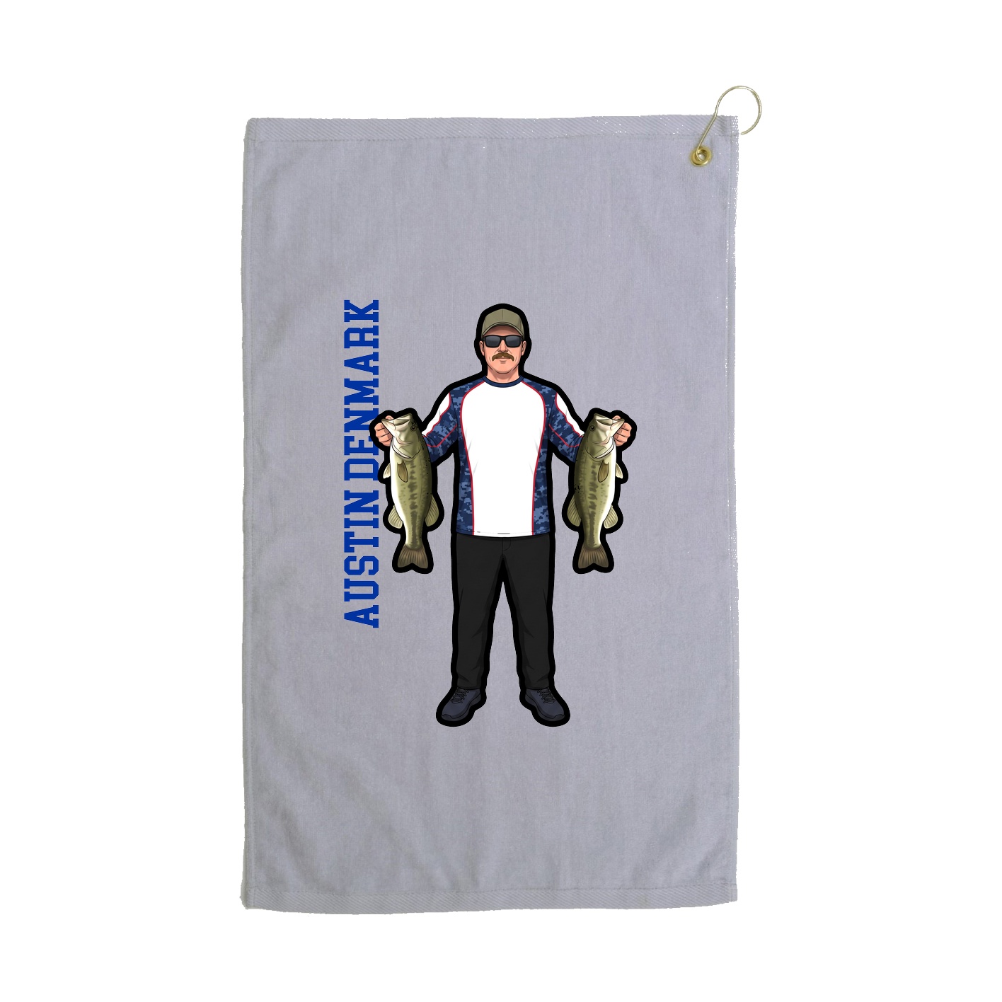 Golf Towel — Name Vertical in Grey