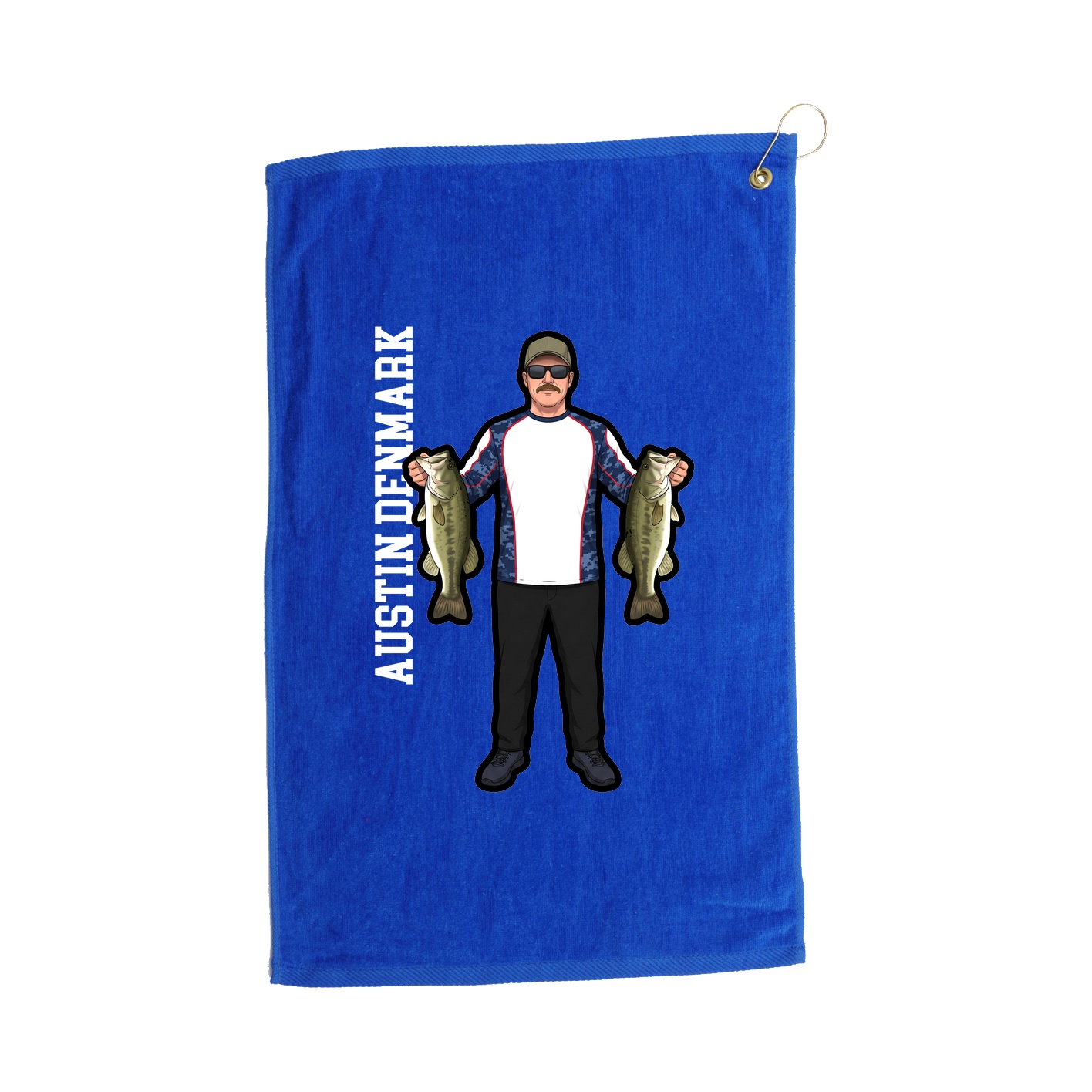 Golf Towel — Name Vertical in Royal