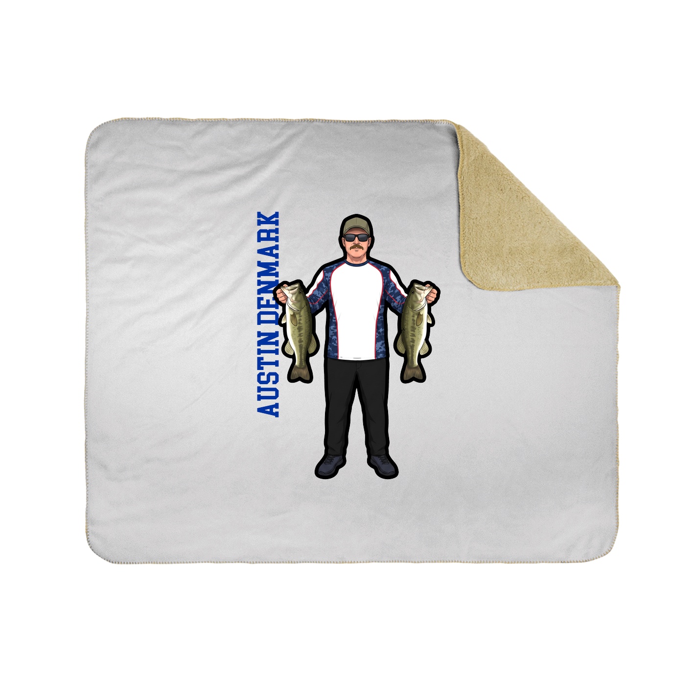 Throw Blanket — Name Vertical in White