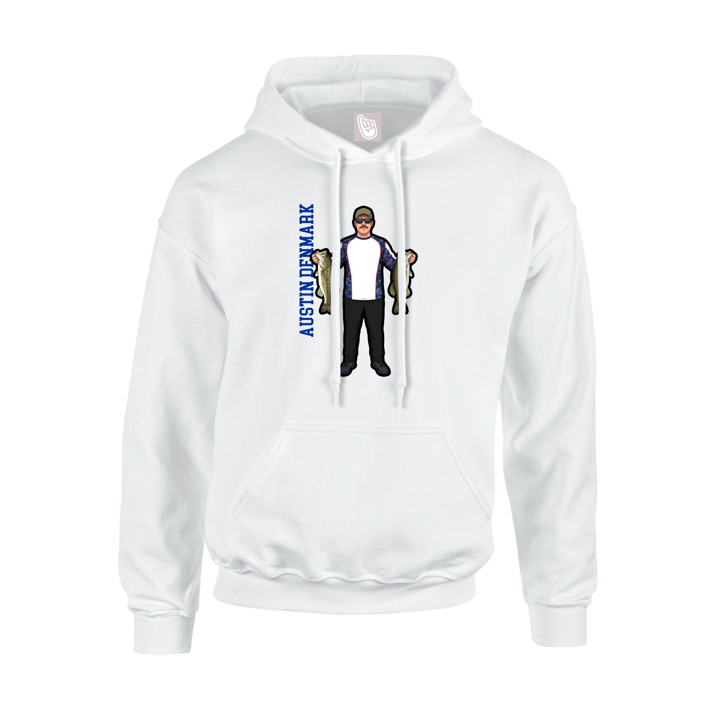 Youth Hoodie — Name Vertical in White