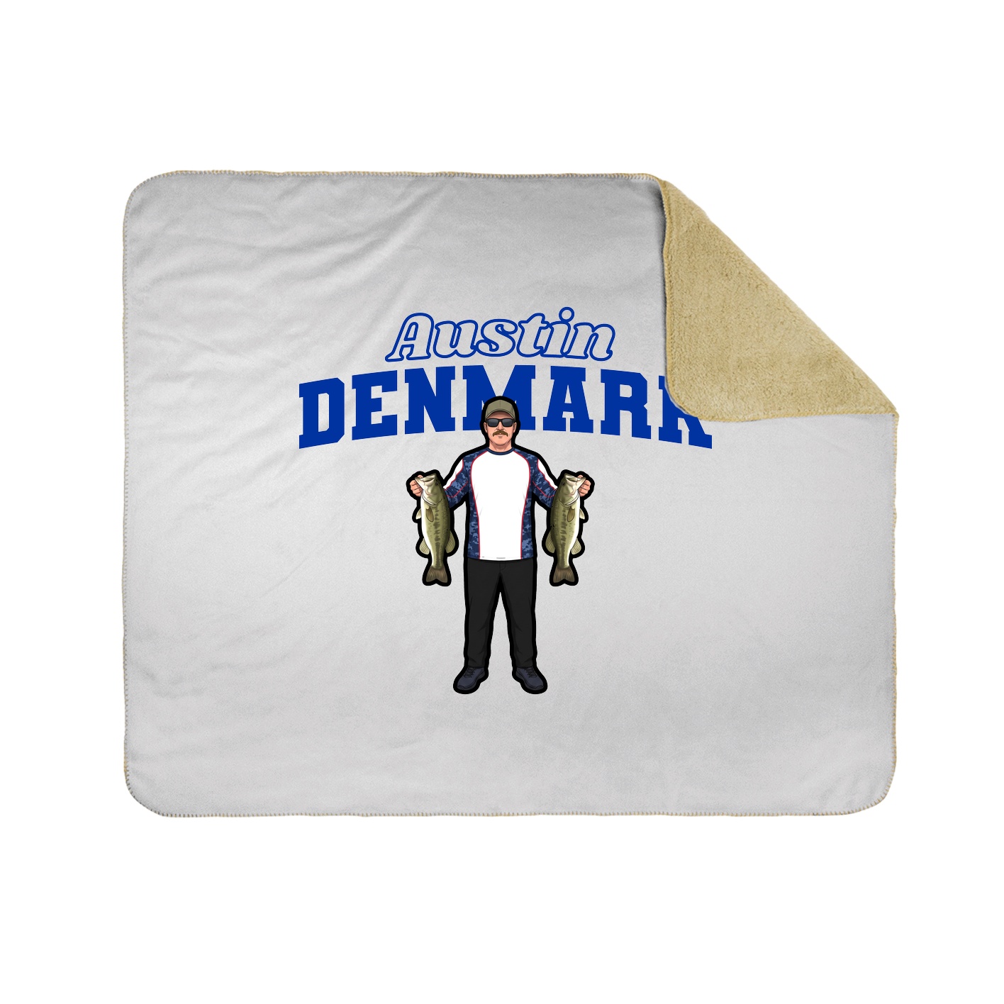 Throw Blanket — Name Arch in White