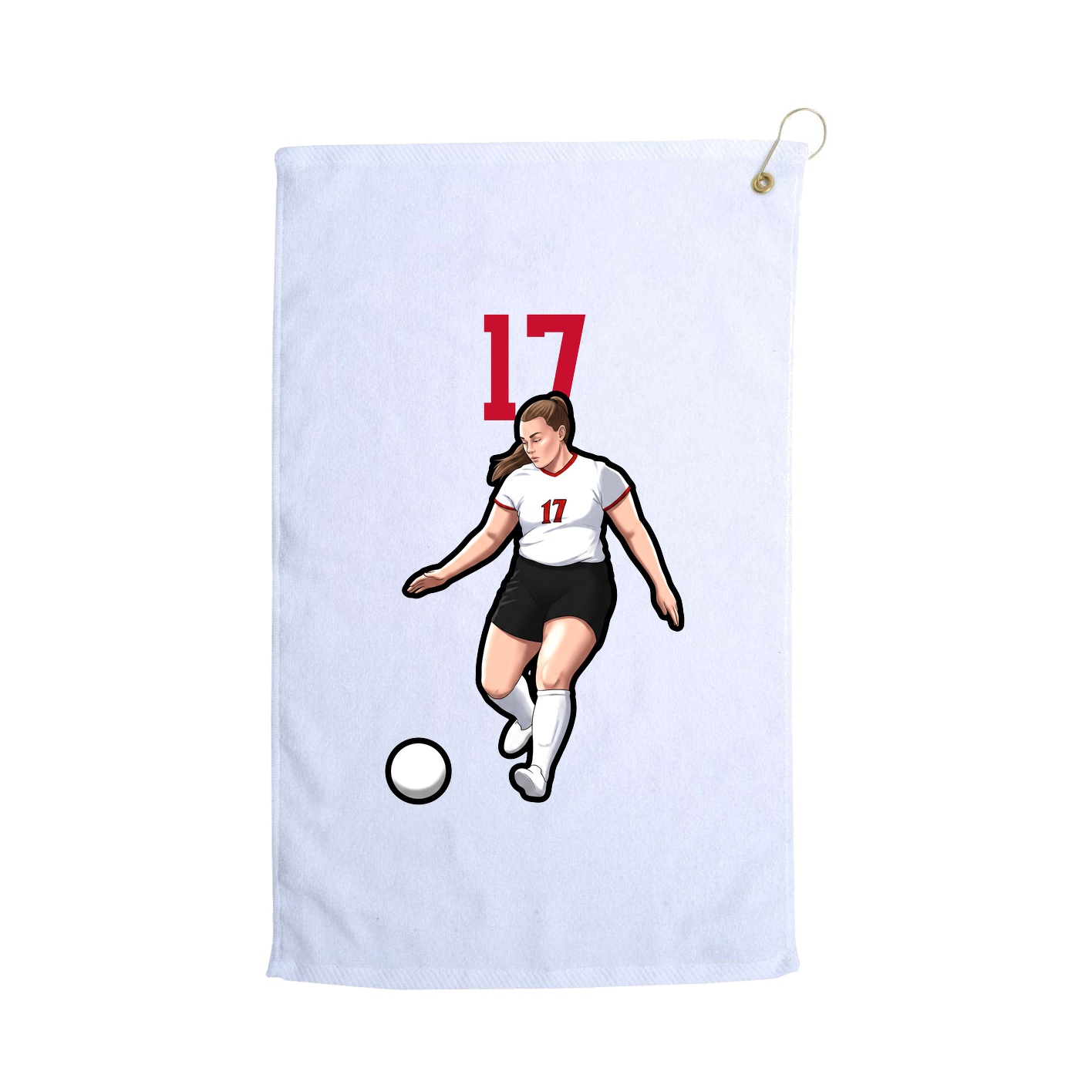 Golf Towel — Number Top in White