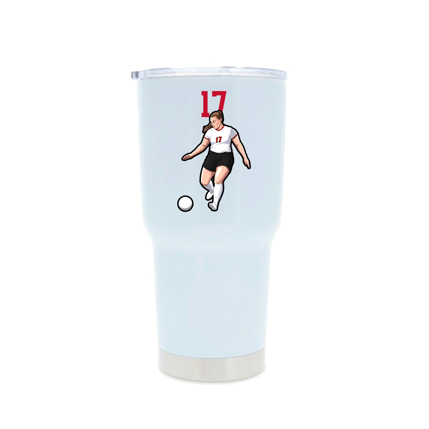 30oz Stainless Steel Tumbler — Number Top in White