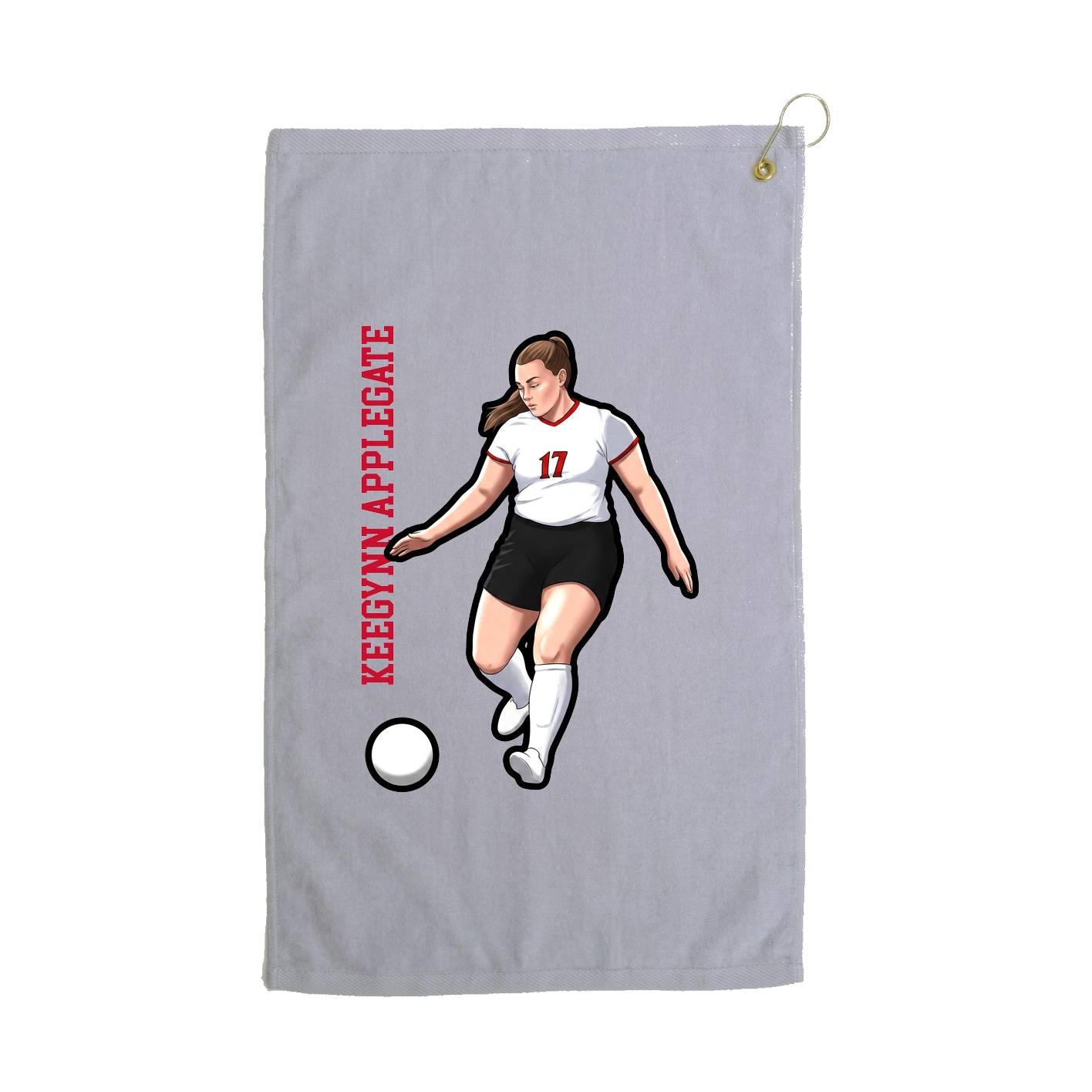Golf Towel — Name Vertical in Grey