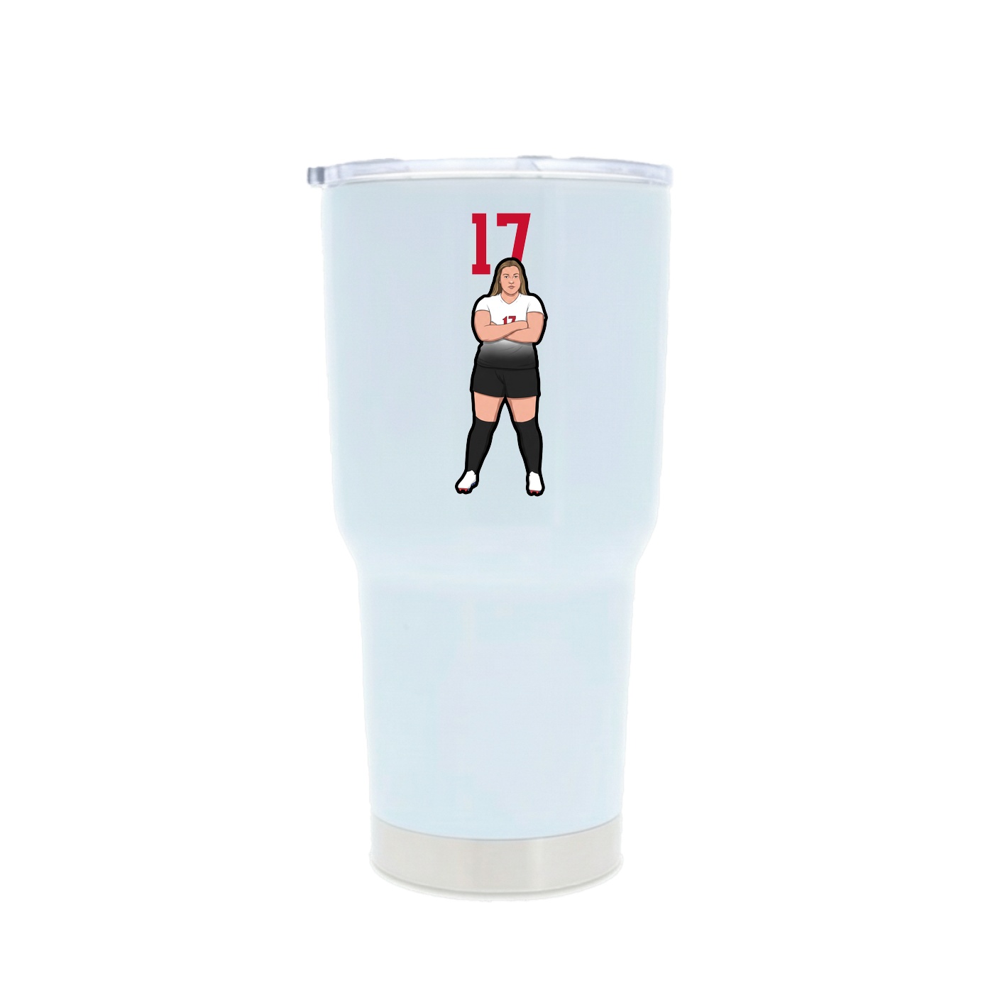 30oz Stainless Steel Tumbler — Number Top in White