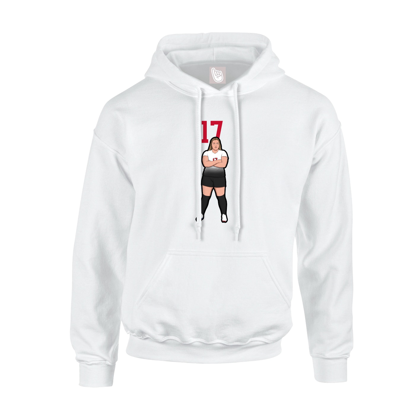 Hoodie — Number Top in White