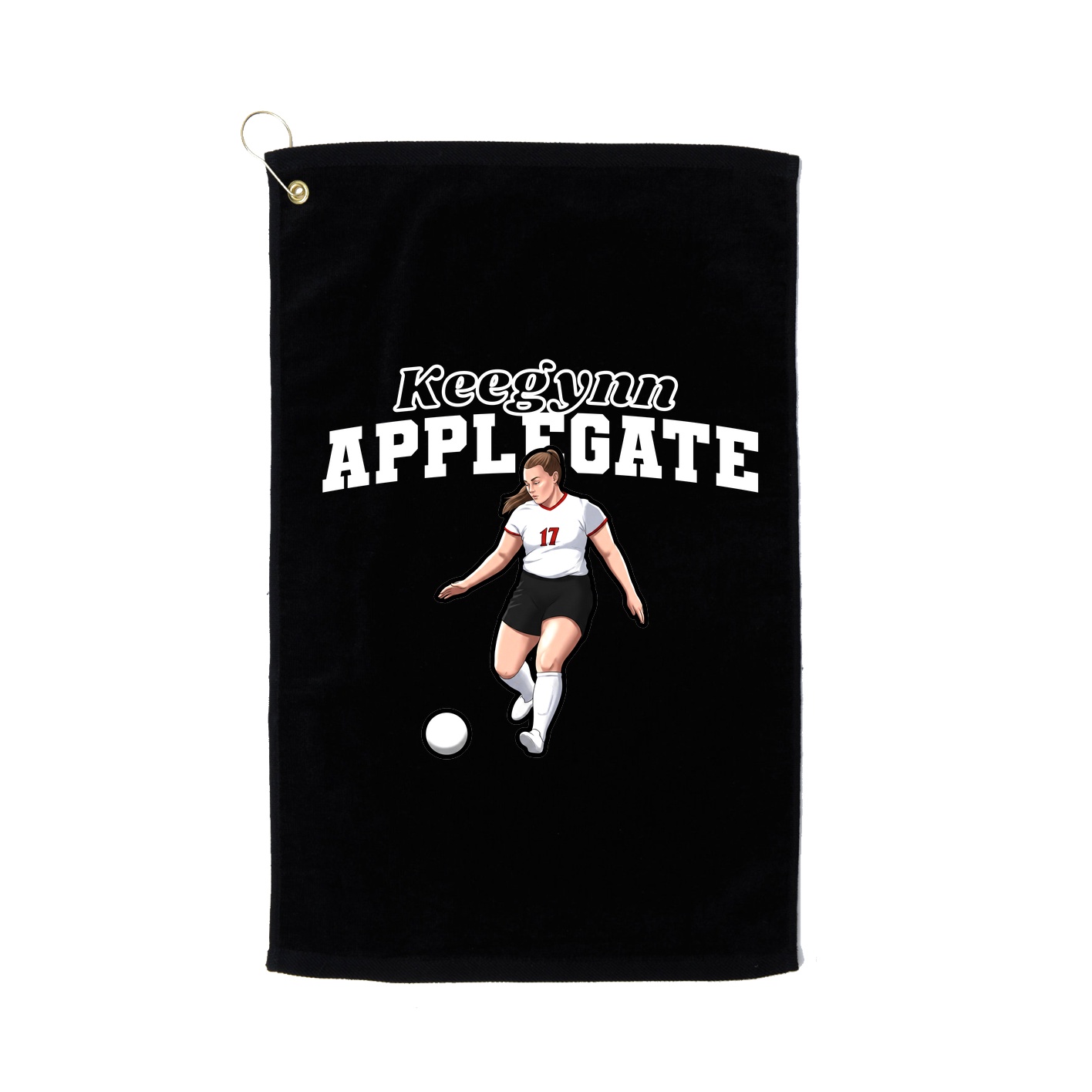 Golf Towel — Name Arch in Black