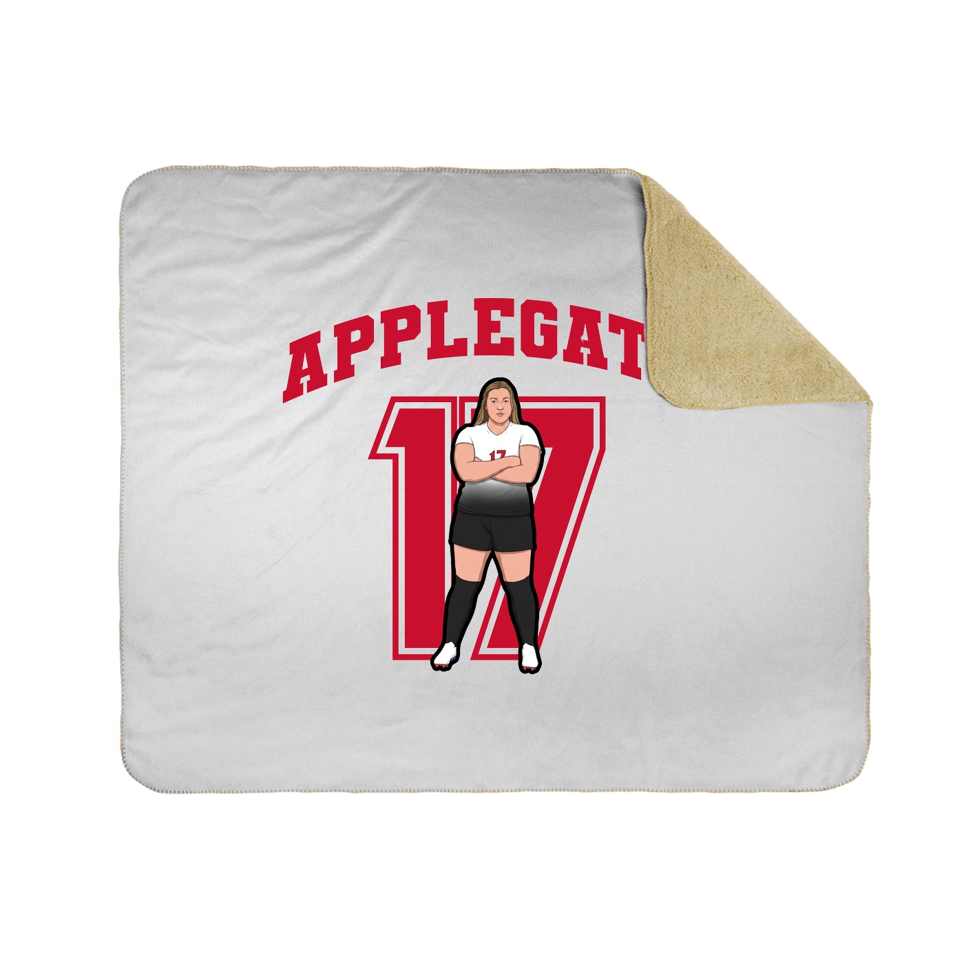 Throw Blanket — Number in White
