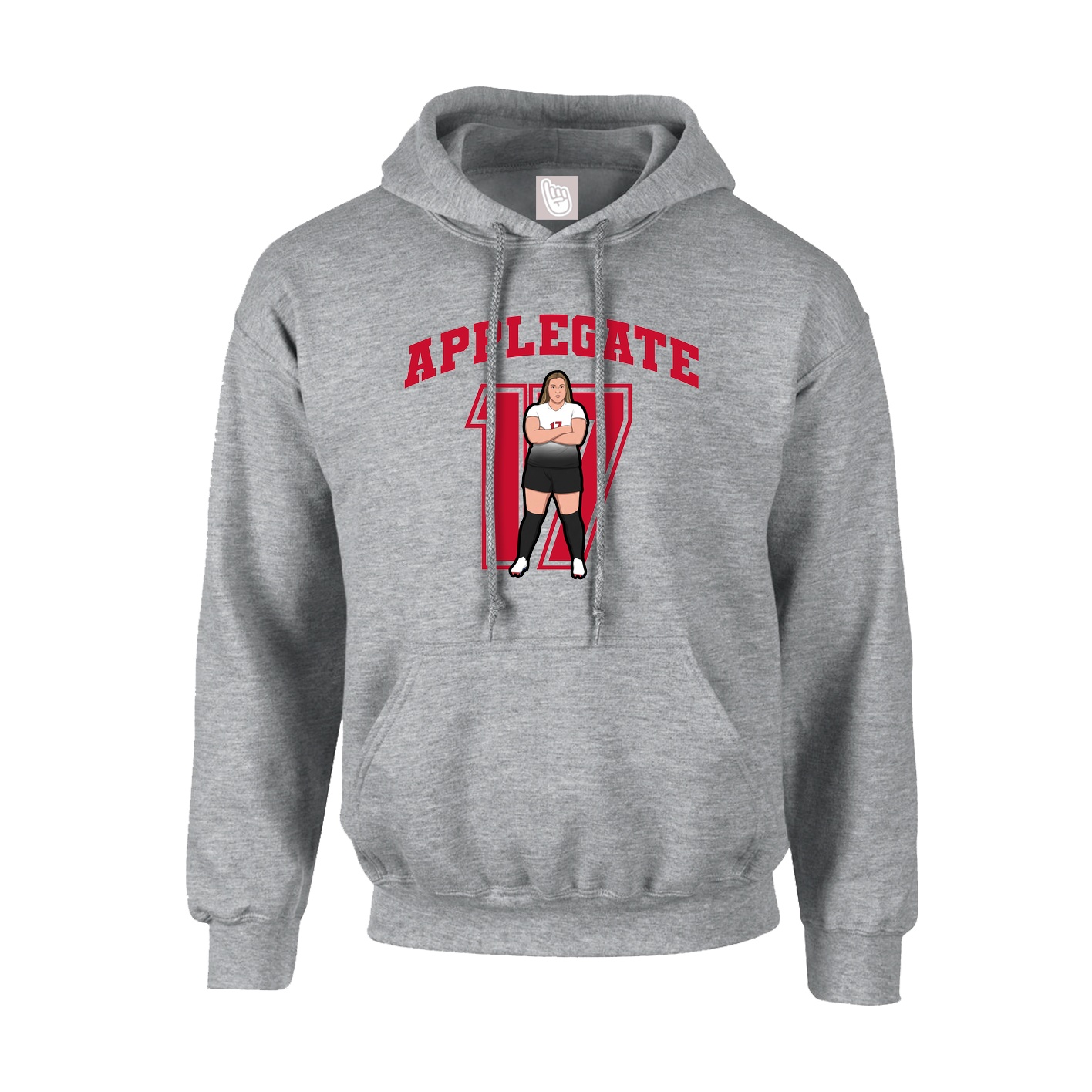 Youth Hoodie — Number in Grey