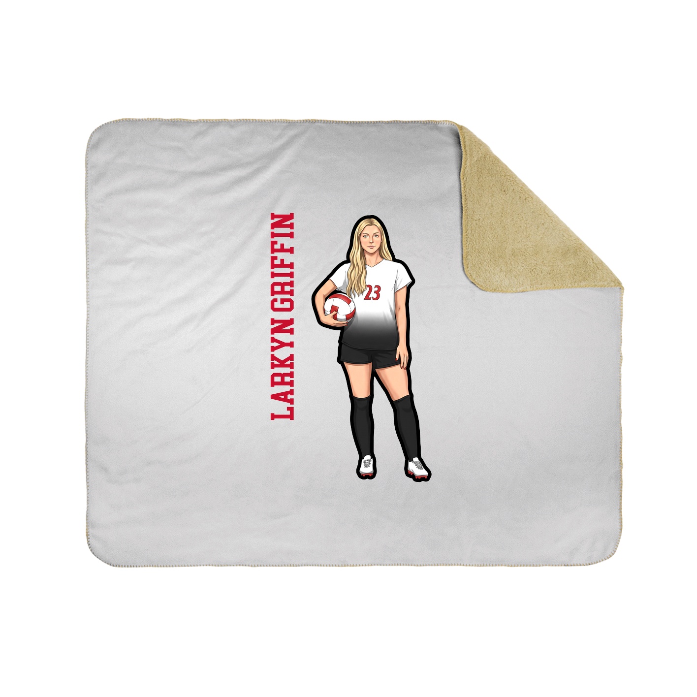 Throw Blanket — Name Vertical in White