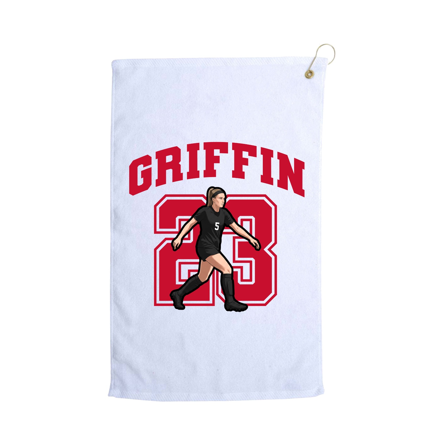 Golf Towel — Number in White