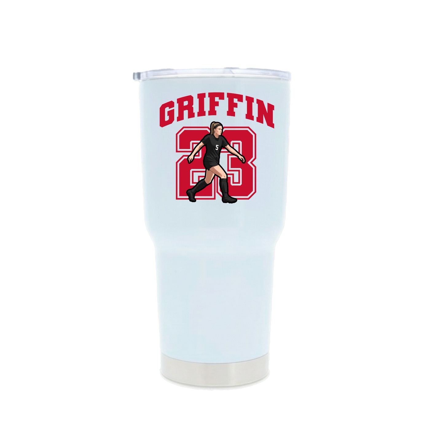 30oz Stainless Steel Tumbler — Number in White