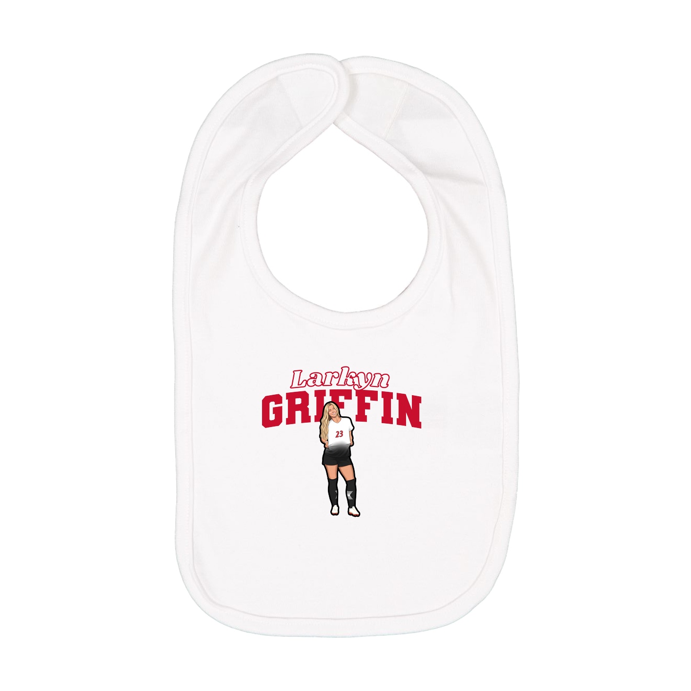 Infant Bib — Name Arch in White