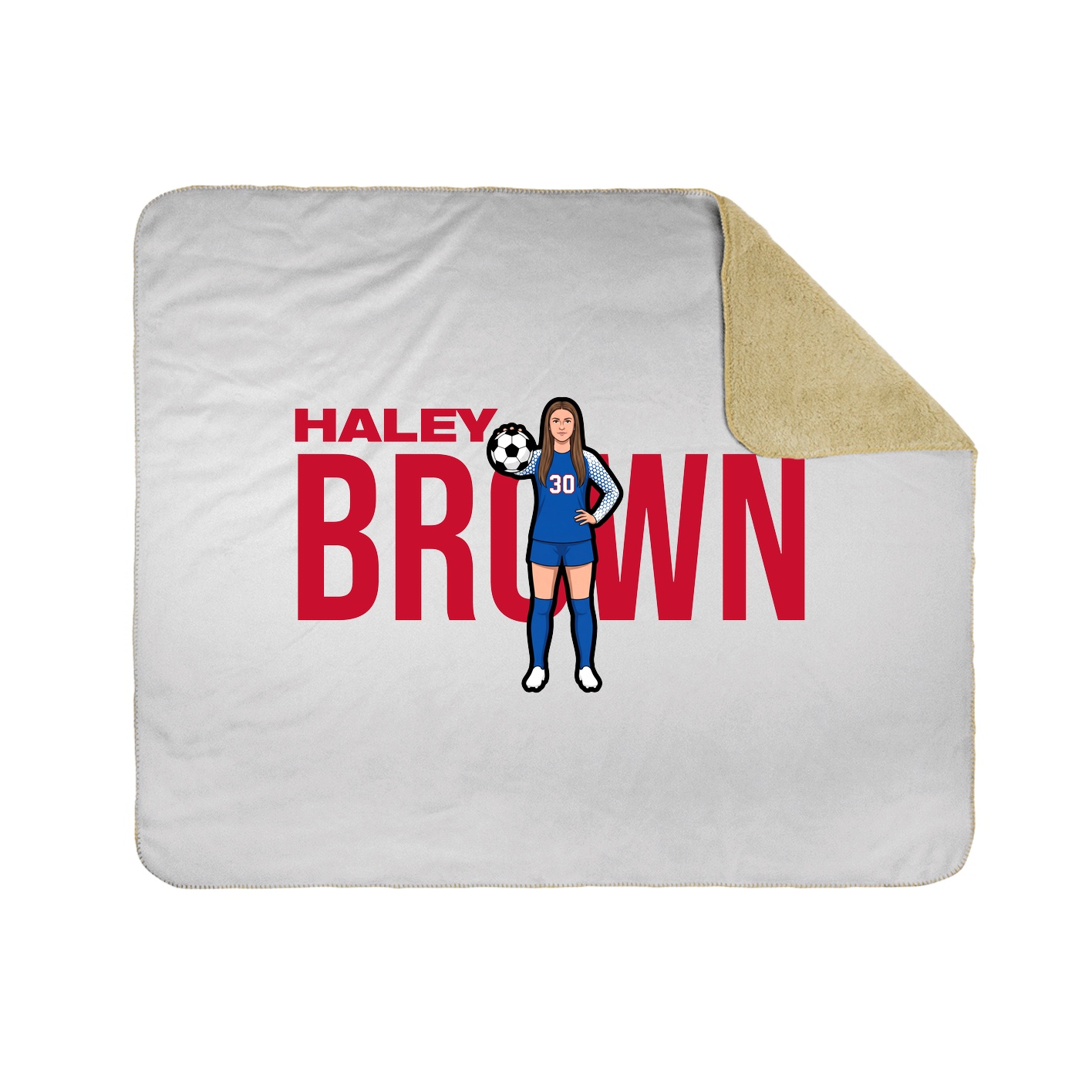 Throw Blanket — Player Name in White
