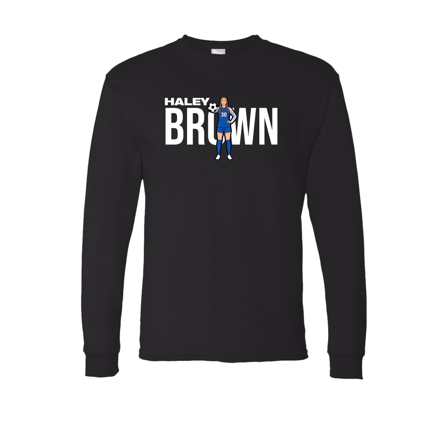 Long Sleeve Tee — Player Name in Black