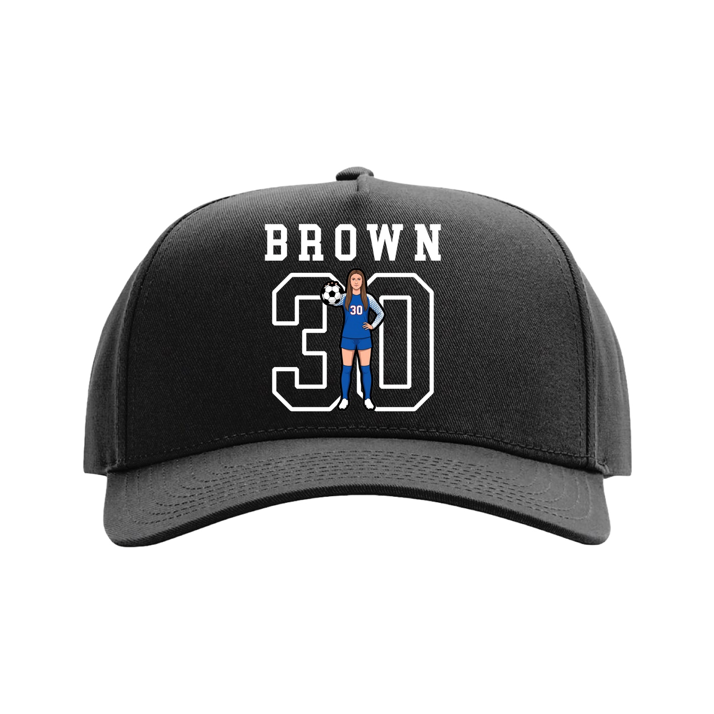 Full Fabric Five-Panel Champ Cap — Shirsey in Black