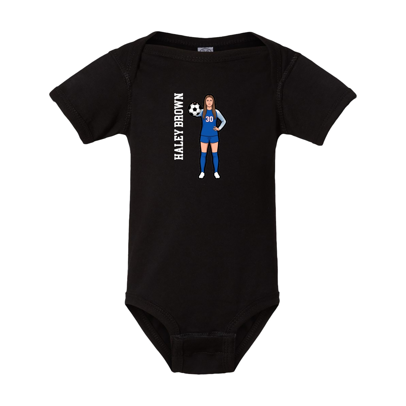 Baby Onesie — Name Vertical in Black