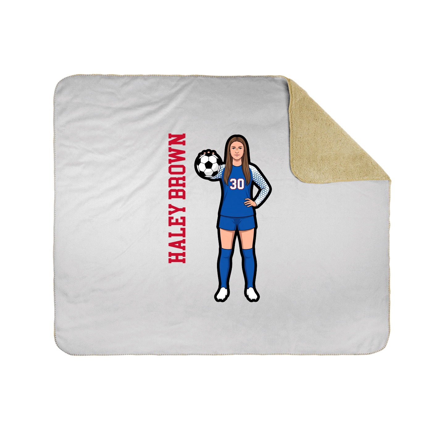 Throw Blanket — Name Vertical in White
