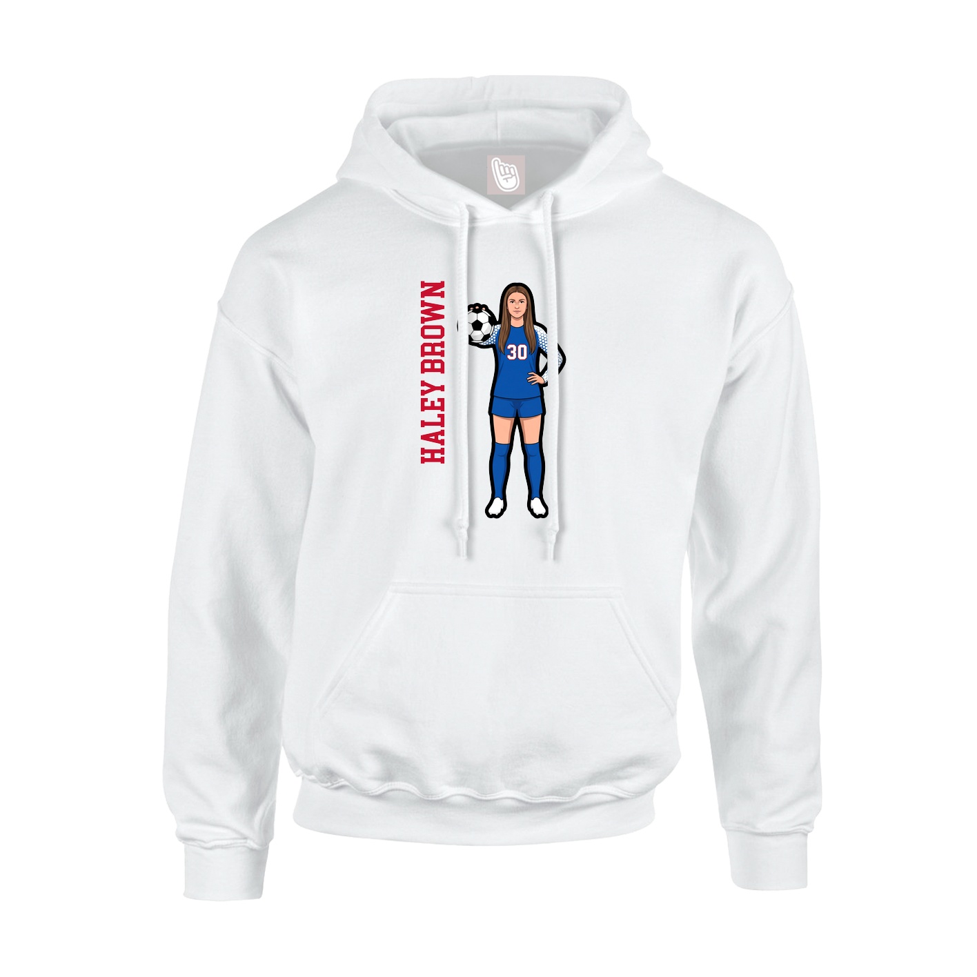 Hoodie — Name Vertical in White