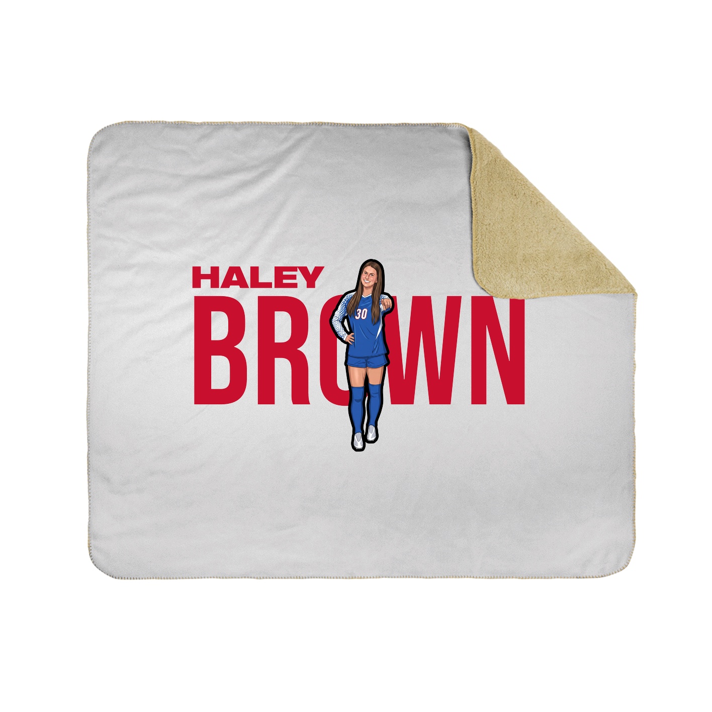 Throw Blanket — Player Name in White