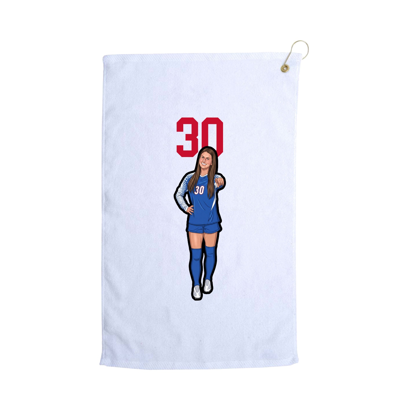 Golf Towel — Number Top in White