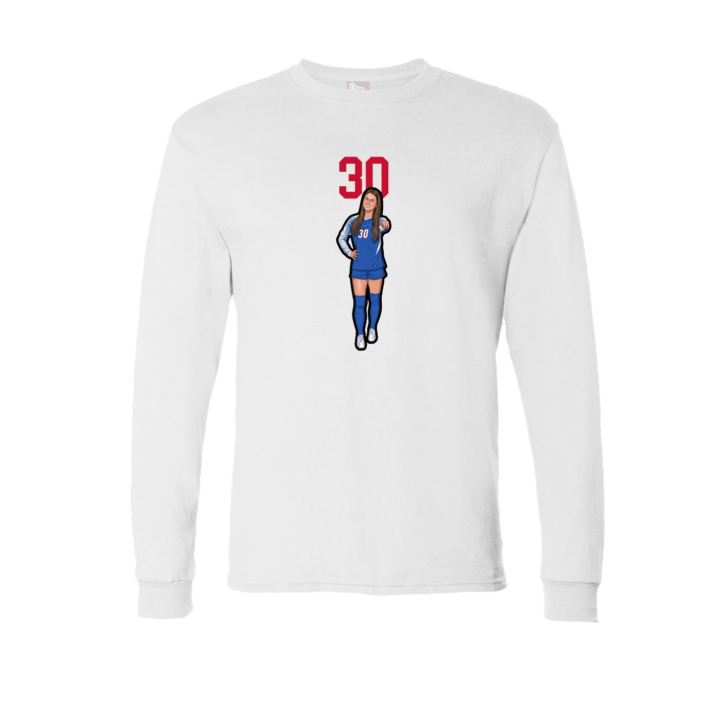 Long Sleeve Tee — Number Top in White