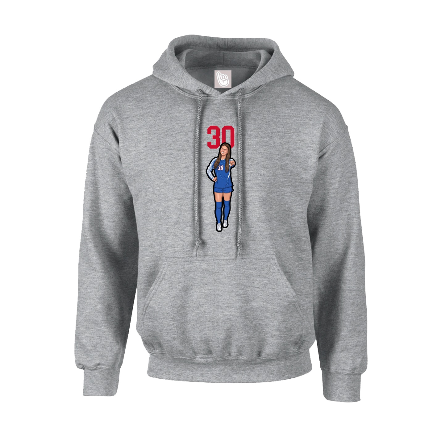 Hoodie — Number Top in Grey
