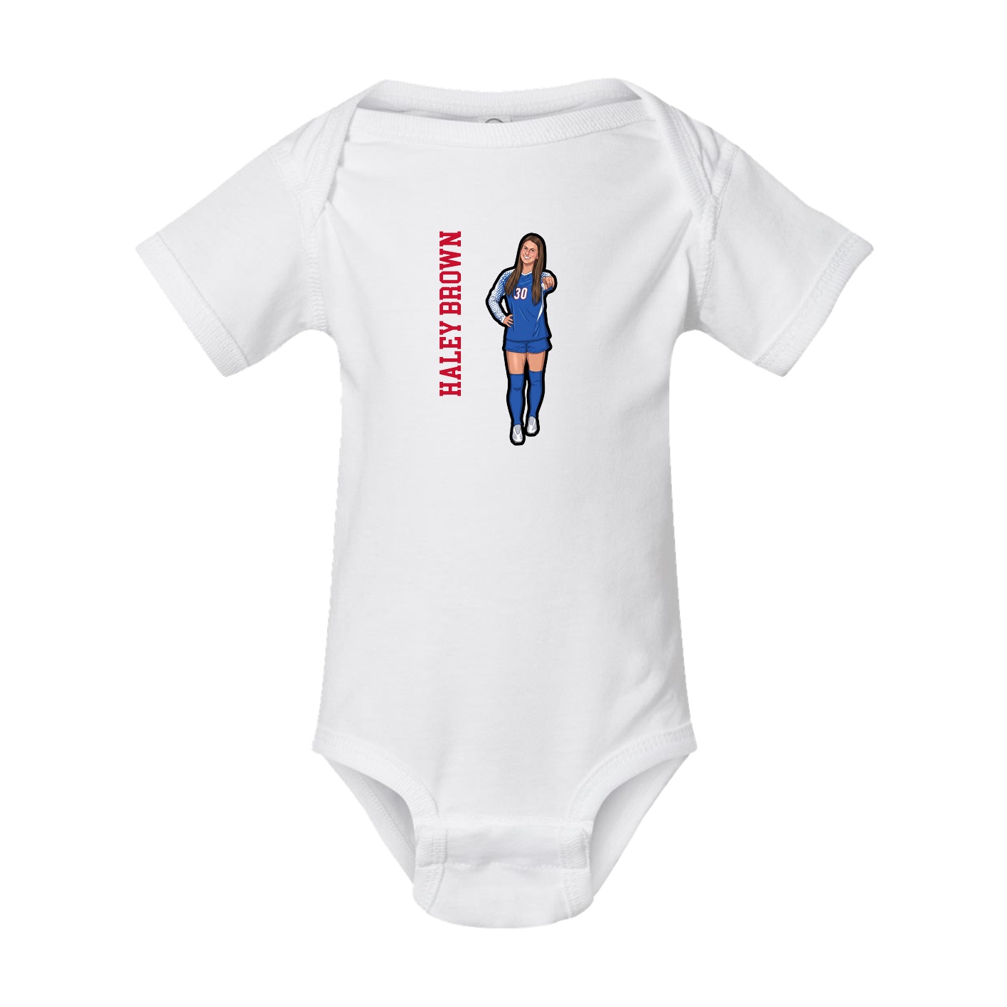 Baby Onesie — Name Vertical in White