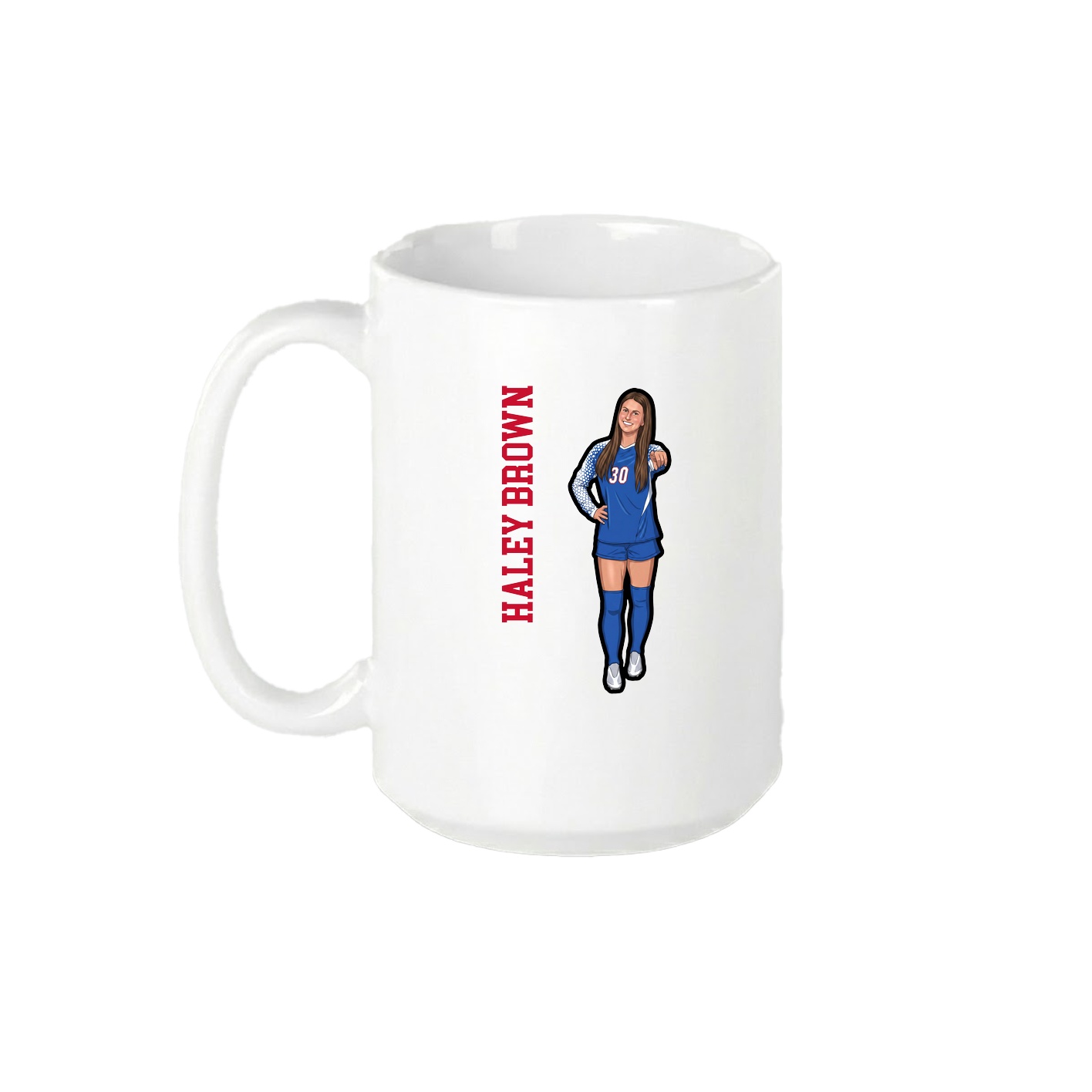 15oz Coffee Mug — Name Vertical in White