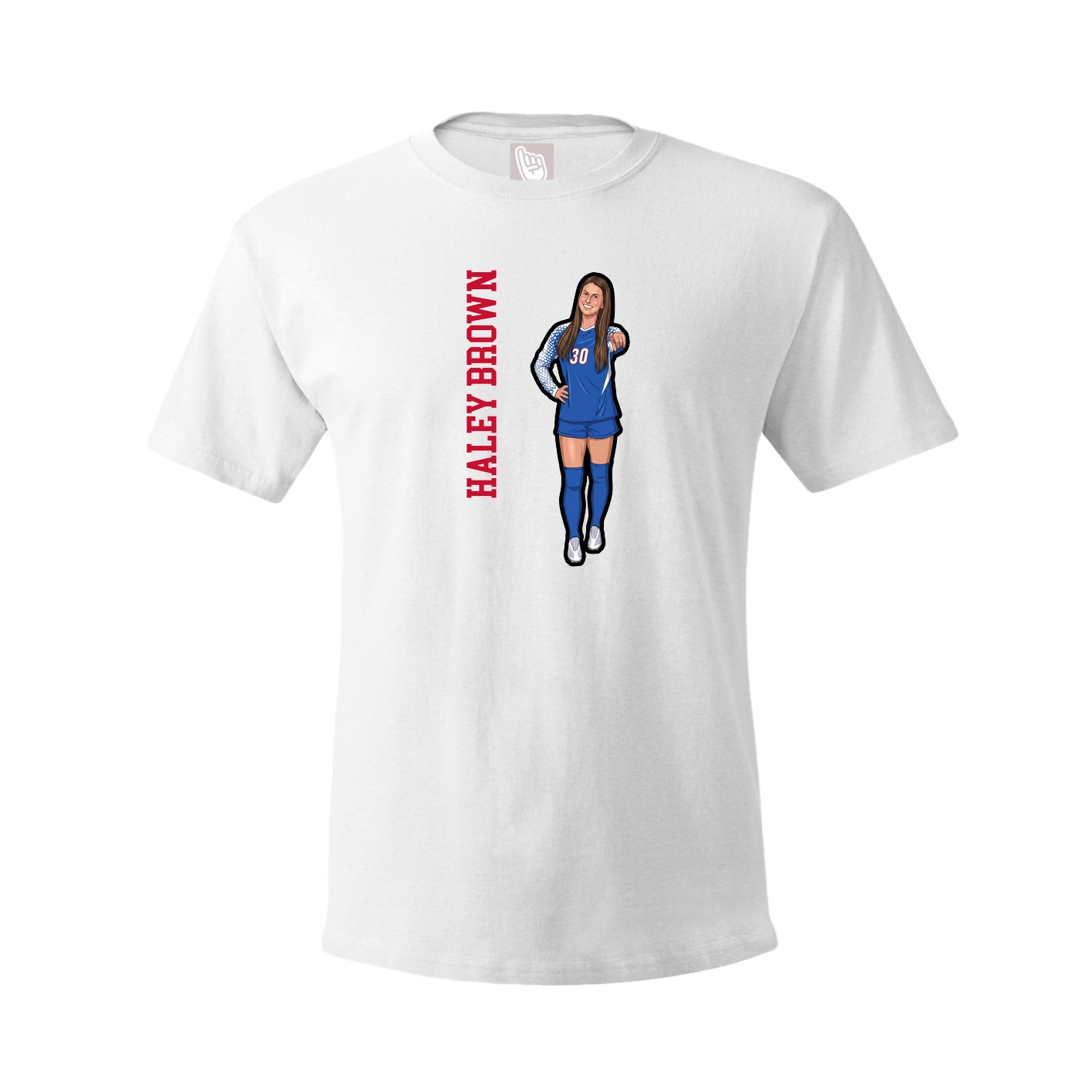 Tee — Name Vertical in White