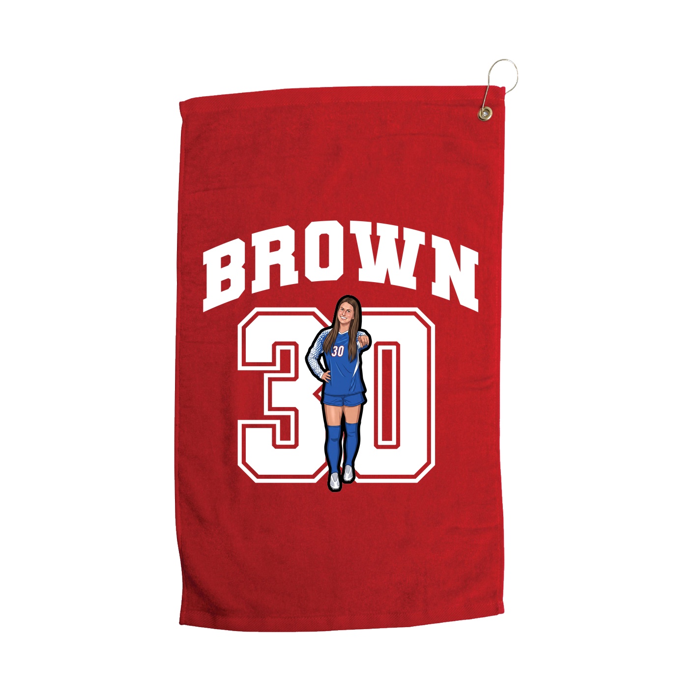 Golf Towel — Number in Red