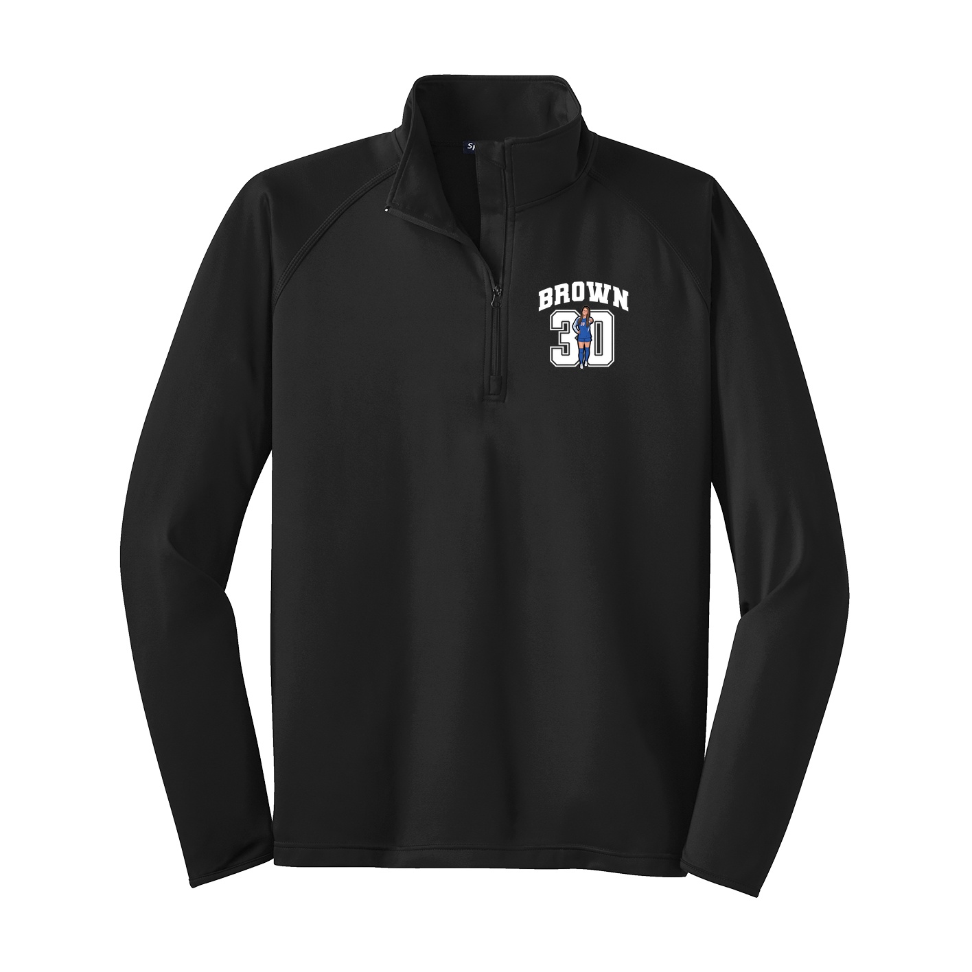 Q-Zip Pullover — Number in Black