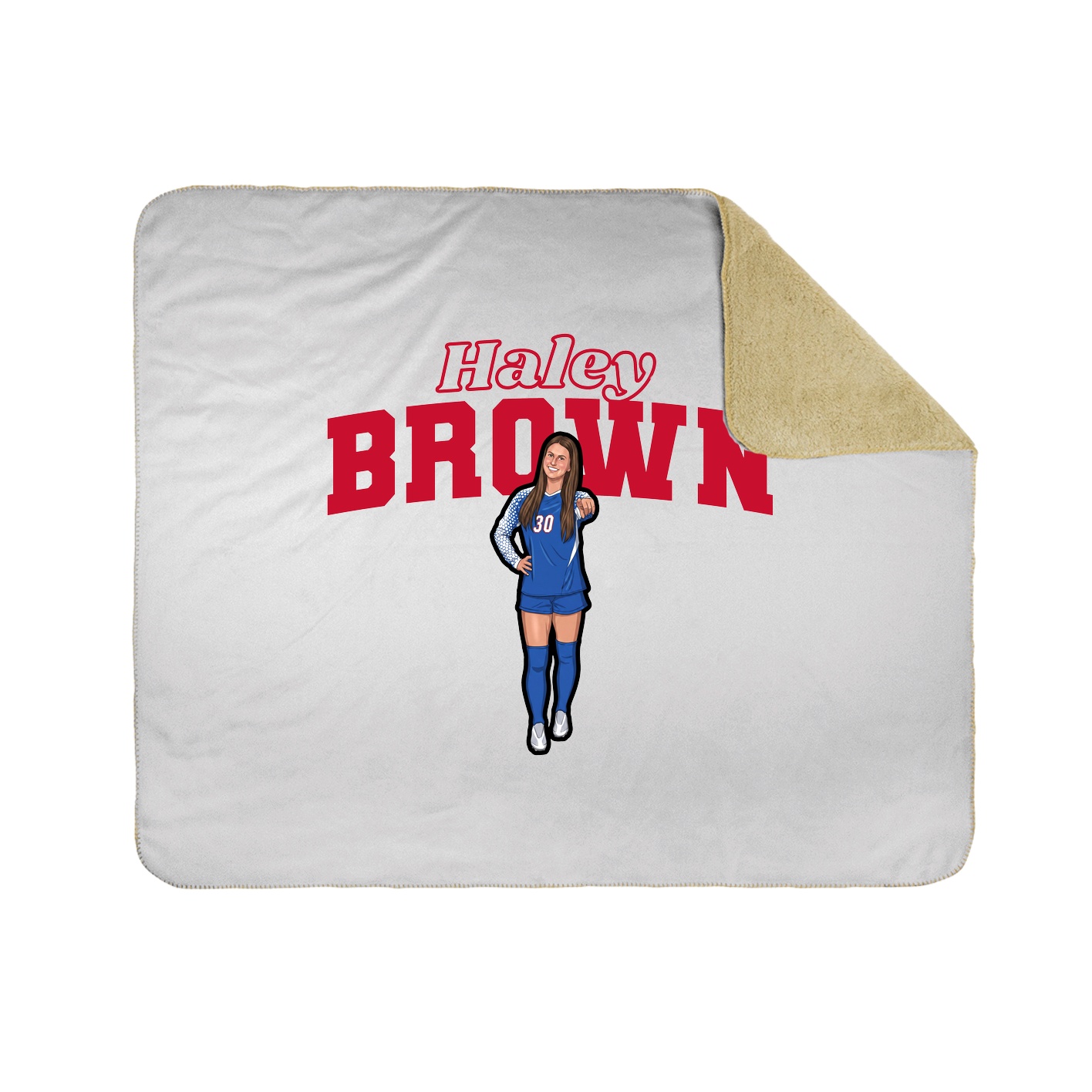 Throw Blanket — Name Arch in White