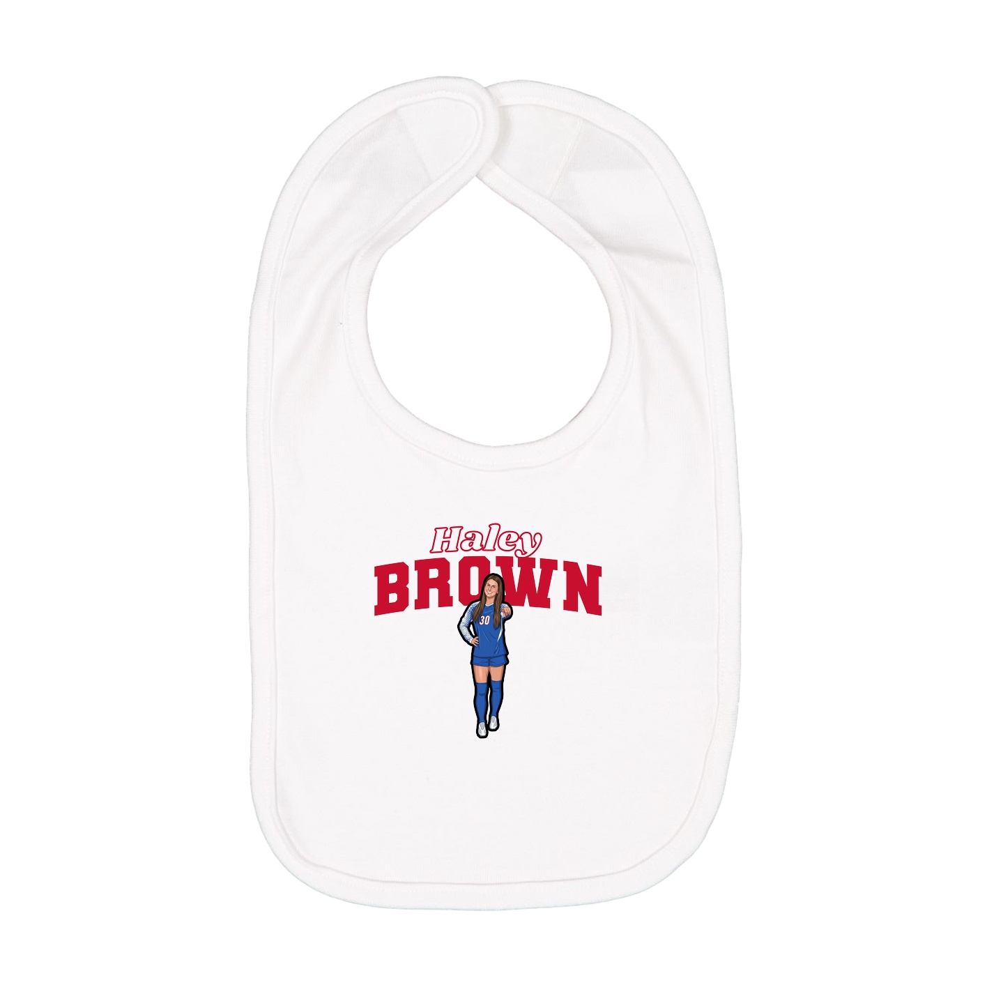 Infant Bib — Name Arch in White