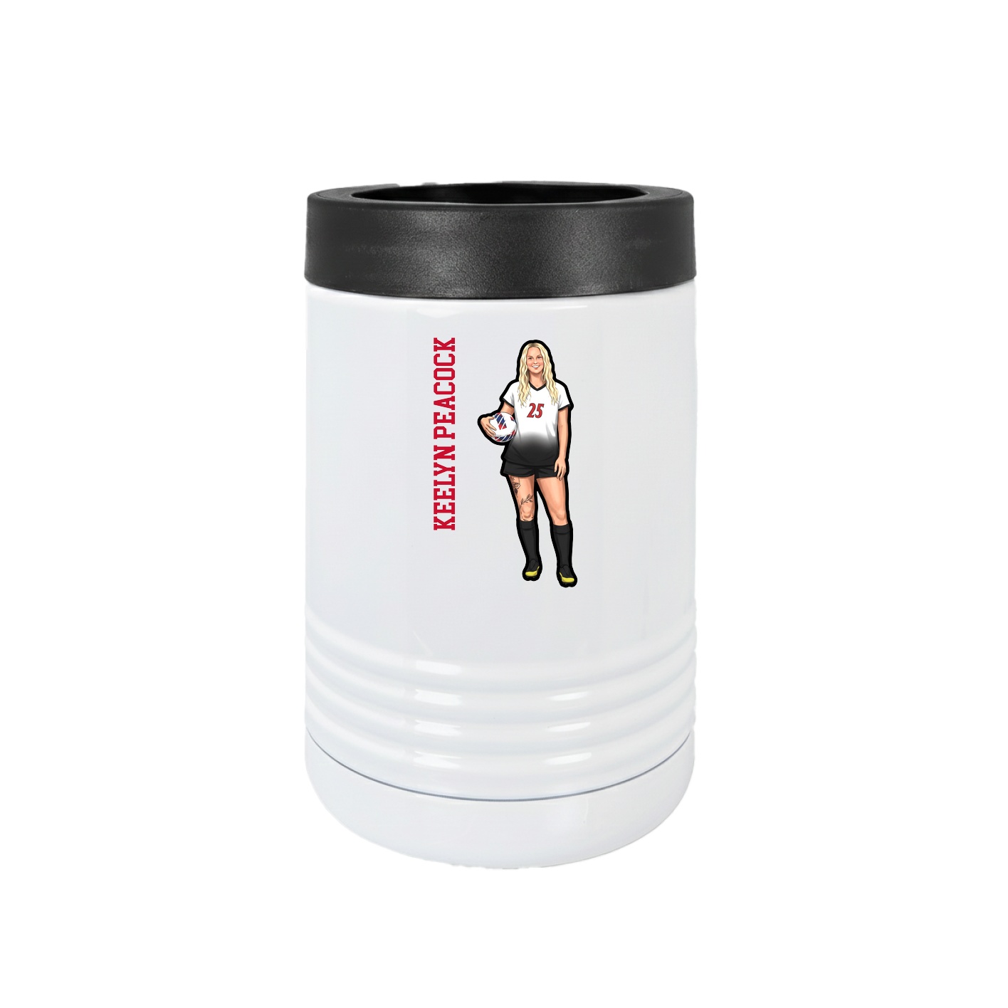 Beverage Holder — Name Vertical in White