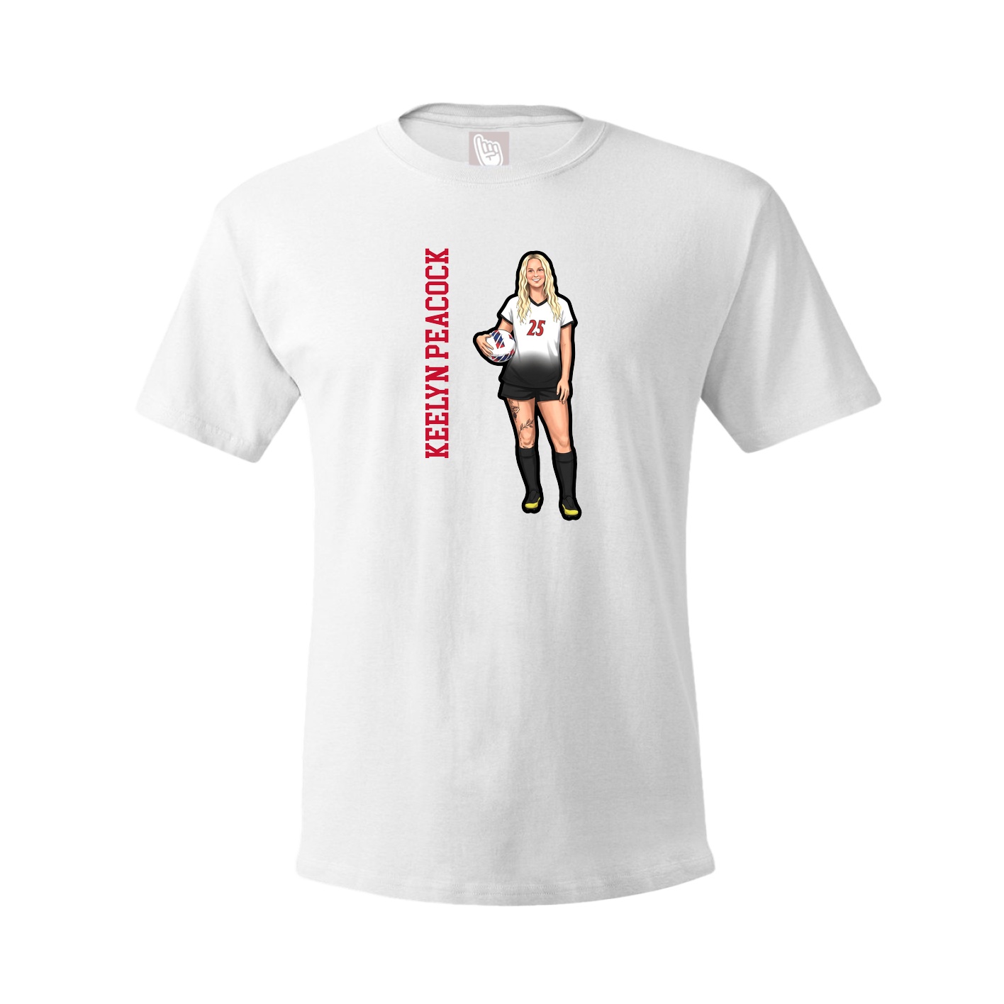 Youth Tee — Name Vertical in White