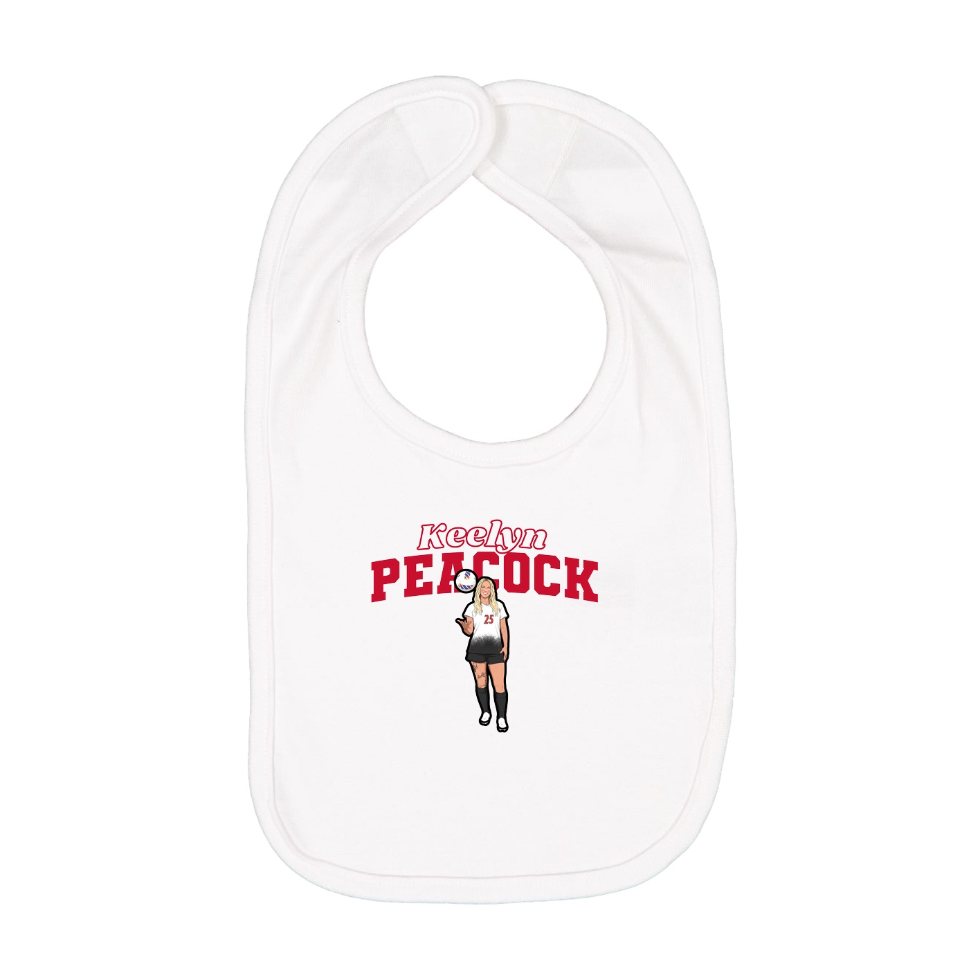 Infant Bib — Name Arch in White