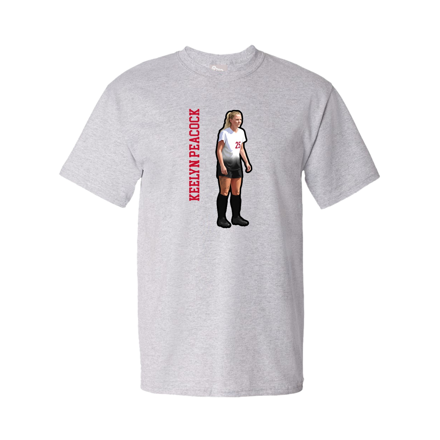 Tee — Name Vertical in Grey
