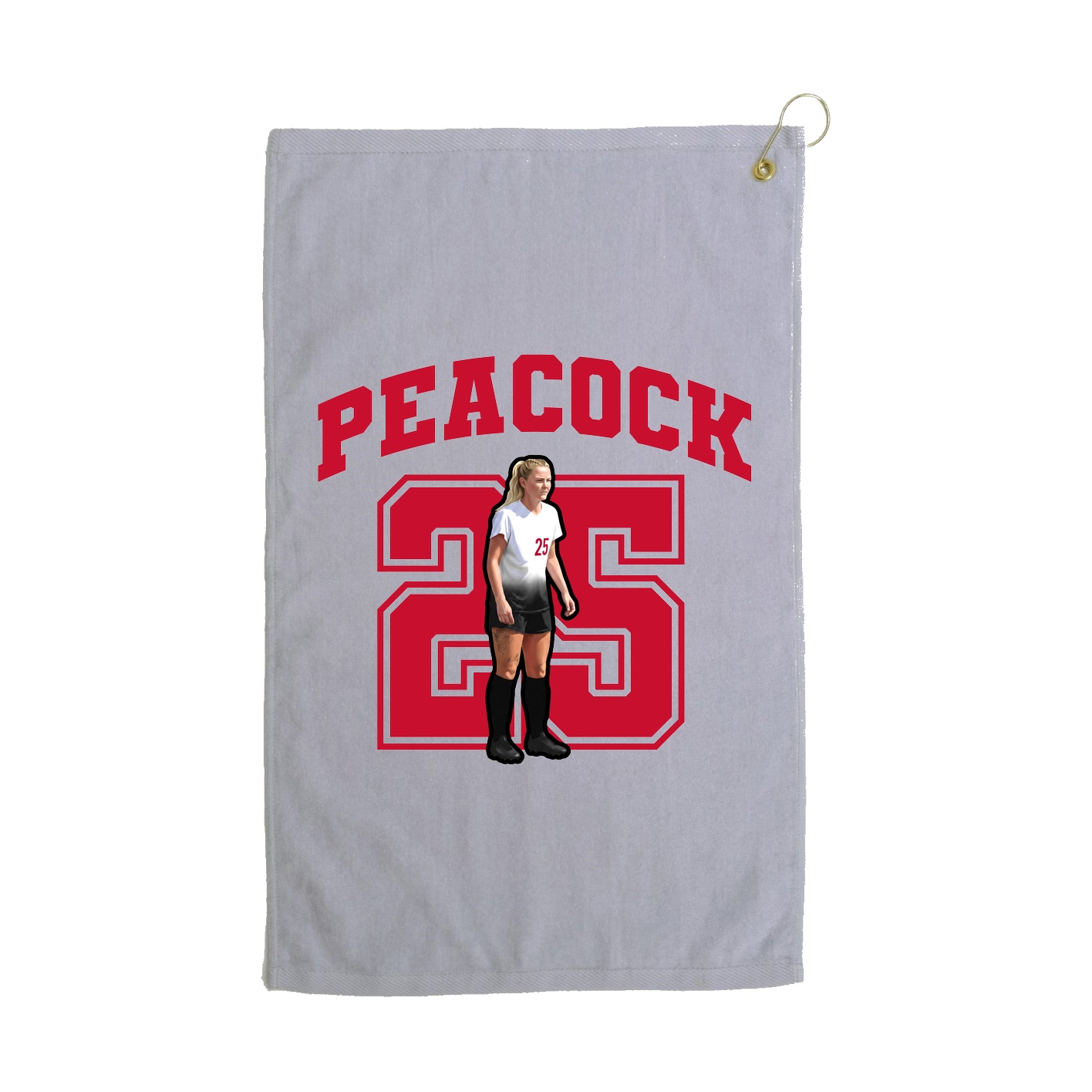 Golf Towel — Number in Grey