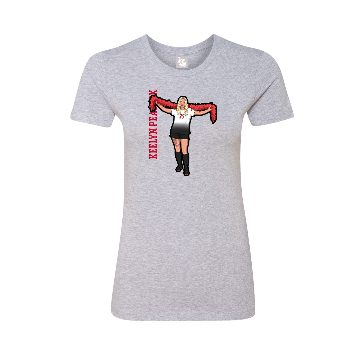 Fitted Women's Tee — Name Vertical in Grey