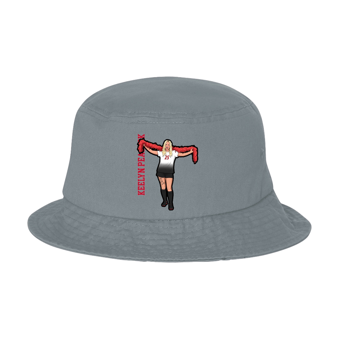 Bucket Cap — Name Vertical in Grey