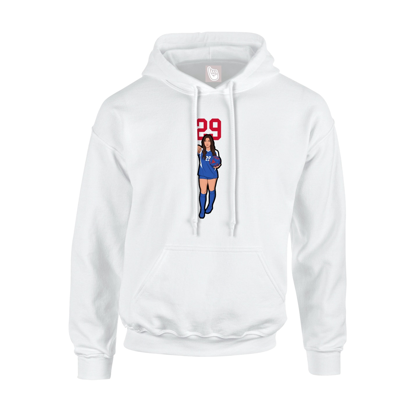 Youth Hoodie — Number Top in White