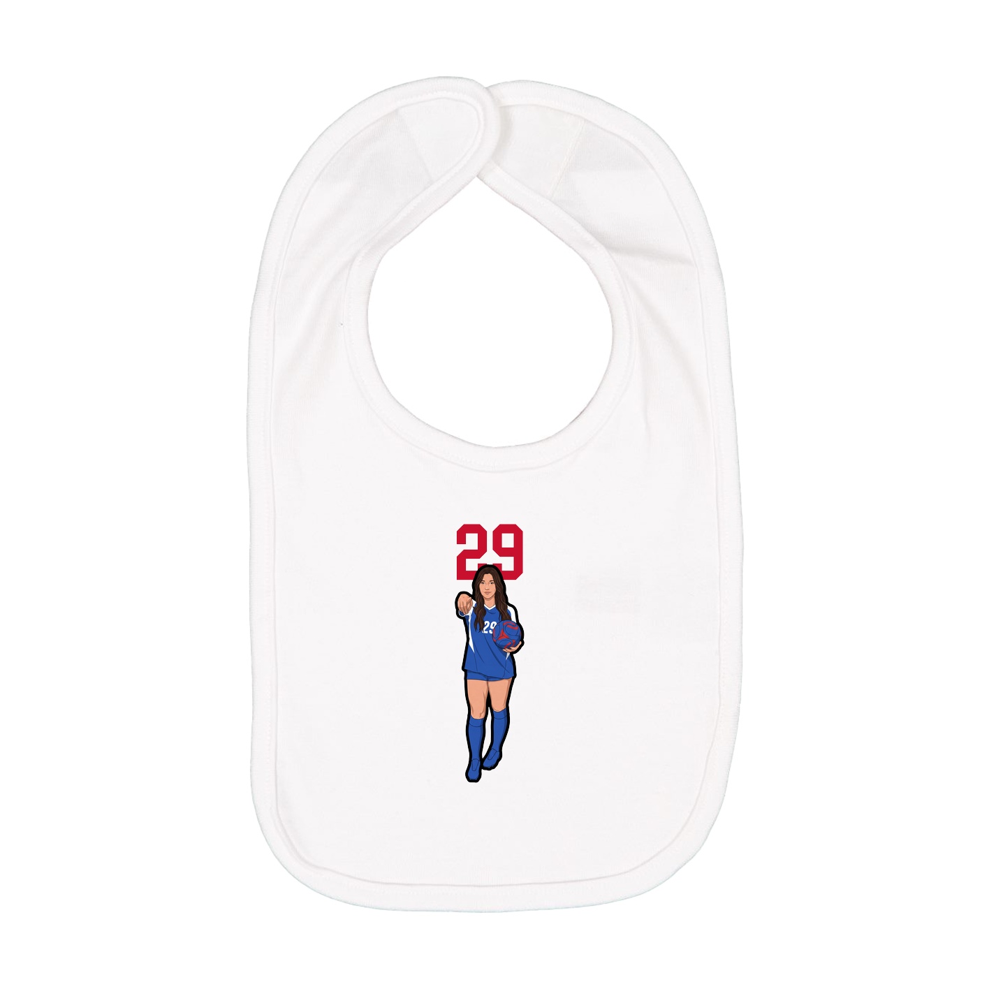 Infant Bib — Number Top in White