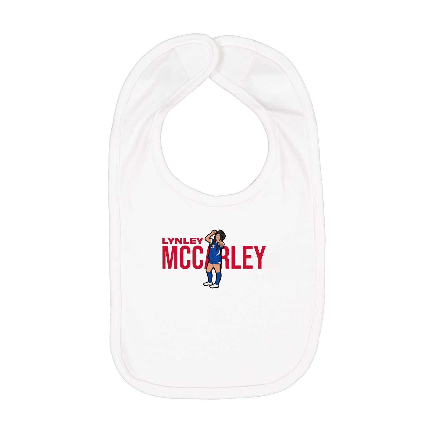 Infant Bib — Player Name in White